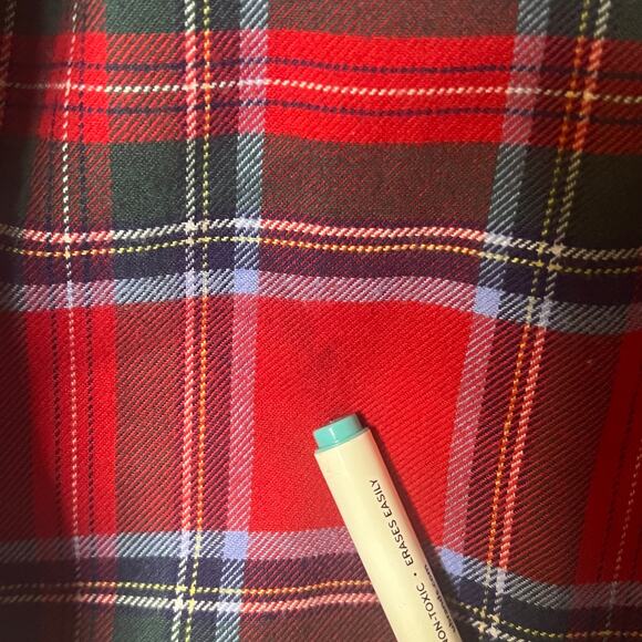 Vineyard Vines Flannel Red Plaid Tartan Shirt Women’s Sz 4 Festive Holiday - Picture 5 of 12